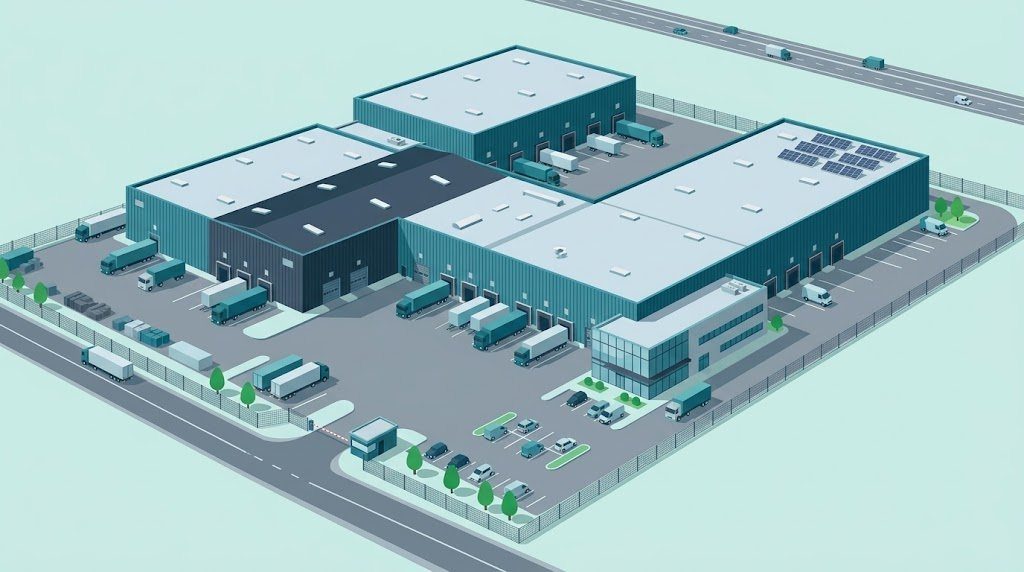 Vista de un parque industrial de Fibra Prologis en Mexico
